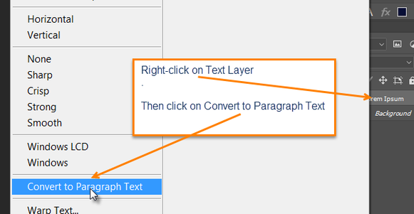 Convert to Paragraph Text