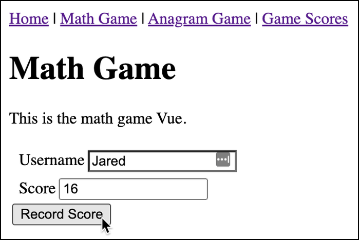 Final Math Game Page
