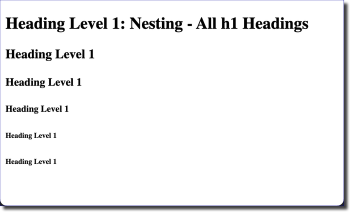 nested headings - all h1s